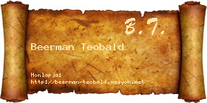 Beerman Teobald névjegykártya